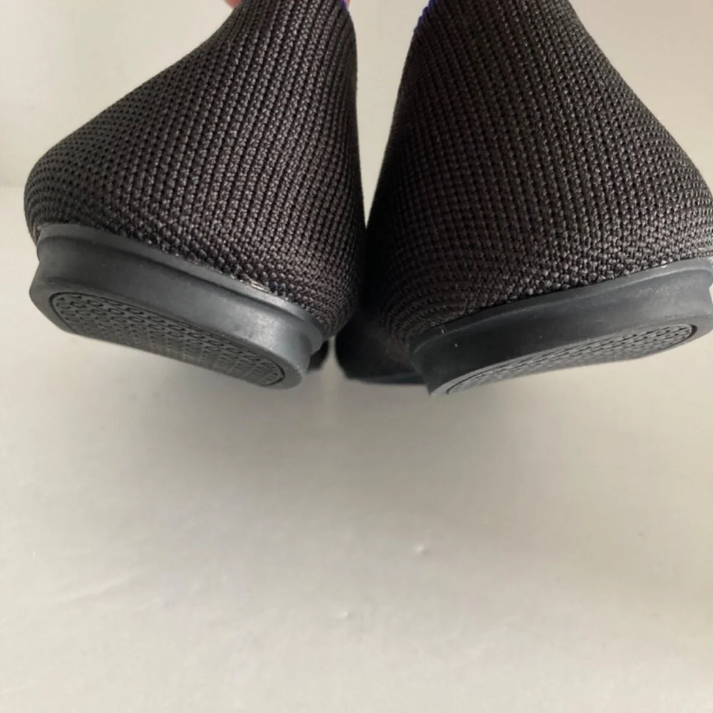 Rothy's Women Shoes The Flat Slip-On Round Toe Classic Black Ballet Flat 8 EUC